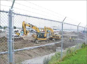  ?? CAPE BRETON POST PHOTO ?? Work crews are now on scene at the Marine Atlantic grounds as part of constructi­on plans for the new marine terminal for the corporatio­n.