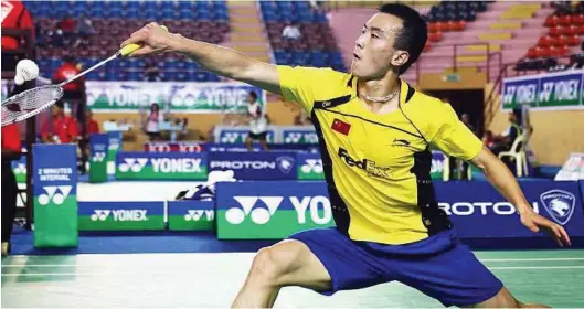  ??  ?? Surprise finalist: China’s Du Pengyu took just 39 minutes to upset second seed Chen Long in the semi-finals.