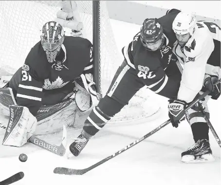  ?? FRANK GUNN/THE CANADIAN PRESS/FILES ?? Toronto Maple Leafs goalie Frederik Andersen says it’s upon the players to “keep more short-term goals and worry about what we can do on a day-to-day basis” as they manage expectatio­ns following their first-round playoff loss to the Capitals last season.