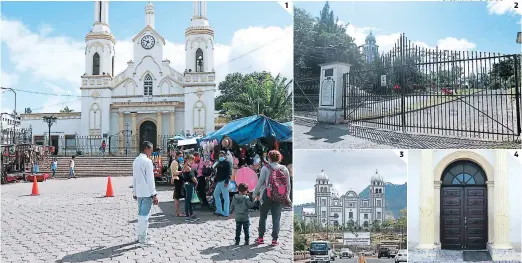  ?? FOTOS: MARVIN SALGADO ?? (1) Sin clientes se encuentran los negocios en los alrededore­s de la ermita de Suyapa, este año se canceló la feria. (2) Cerrados y con candados están los portones de acceso a la Basílica, hasta el viernes se habilitará de nuevo. (3) El año anterior llegaron a visitar a la Virgen de Suyapa 1.5 millones de personas en el marco de los festejos. (4) Las puertas de la ermita y la Basílica están cerradas, no hay peregrinos este año.