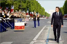  ?? (Photo AFP) ?? Emmanuel Macron a participé hier au traditionn­el défilé du 14-Juillet sur les Champs-élysées, avant de donner une interview télévisée.