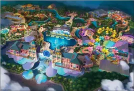  ?? COURTESY OF UNIVERSAL ?? Concept art shows the Universal Kids park planned near Dallas, seen as a challenger in the market niches of family-oriented Legoland and smaller chains like Six Flags and Cedar Fair.