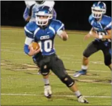  ?? Photo by Steve Sherman ?? Conwell-Egan QB Kyle Techtman scored a 25-yard touchdown in the second quarter that put the Eagles up 19-0.