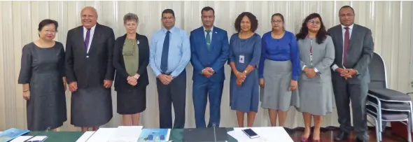  ?? Photo: Reserve Bank of Fiji ?? From left: Reserve Bank of Fiji Chief Manager Governor’s Office Lorraine Seeto, Member of Parliament Viliame Gavoka, Assistant Minister for Local Government, Housing, Environmen­t, Lorna Eden, Reserve Bank of Fiji Governor Ariff Ali, Government MP Elvik...