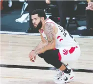  ?? ASHLEY LANDIS, POOL / THE ASSOCIATED PRESS ?? Toronto Raptor Fred VanVleet said he was shaken by the video footage of the Jacob Blake shooting,
and it made him think of his young children.