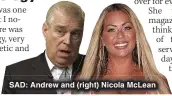  ?? ?? SAD: Andrew and (right) Nicola McLean