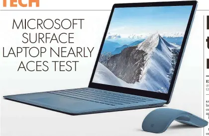  ?? MICROSOFT ?? The new Microsoft Surface Laptop, with an optional Surface Arc Mouse, begins shipping Thursday.