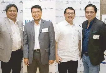  ??  ?? Raffy Hidalgo, Ariel Miranda, STAR president and CEO Miguel Belmonte with Andrew Masigan