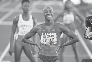  ?? KIRBY LEE/ USA TODAY SPORTS ?? Shamier Little, who left school early to go pro, was one of the few track athletes on a full scholarshi­p when she ran for Texas A& M University from 2013 to 2016. She said most of her teammates paid their own way.