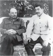  ?? KEYSTONE/GETTY IMAGES ?? Joseph Stalin, right, and Vladimir Ilyich Lenin were still on good terms when this photo was taken in Gorky.