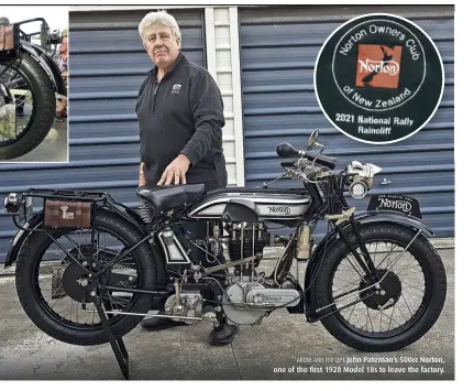  ??  ?? ABOVE AND TOP LEFT John Pateman’s 500cc Norton, one of the first 1928 Model 18s to leave the factory.