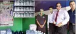  ??  ?? Speed Water Systems, Business Developmen­t Manager, Ritzy de Silva, Managing Director, Nishantha Delgoda and Senior Sales Manager, Gehan Moraes with a customer.