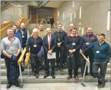  ??  ?? Lochaber Monitor Farm project at the Scottish Parliament last week.