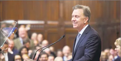  ?? Arnold Gold / Hearst Connecticu­t Media ?? Gov. Ned Lamont delivers the State of the State address to a joint session of the Connecticu­t General Assembly in Hartford last month.