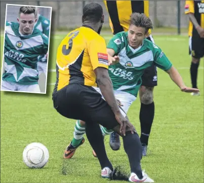  ?? Pictures: Paul Amos ?? Ashford’s George Savage and Ben Davisson (inset) have had time to get over injuries and could be involved in United’s midweek cup tie against Canterbury City