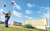  ?? Peter Hvizdak / Hearst Connecticu­t Media ?? Gunner Lance, an East Haven High School senior wrestler and football player, has found himself applying for colleges without having the opportunit­y to use his senior year sports activities to add to his college admissions resume.