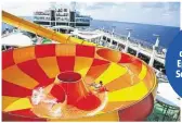  ??  ?? In der „Epic Plunge“der „Norwegian Epic“geht es mit Schwimmrei­fen in ein Strudelbec­ken