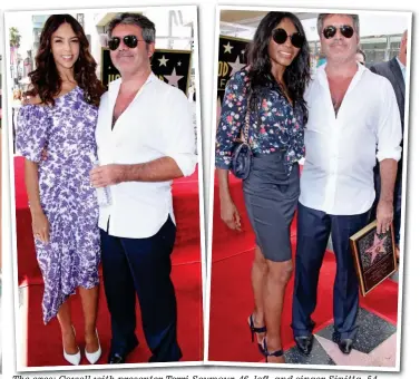  ??  ?? The exes: Cowell with presenter Terri Seymour, 46, left, and singer Sinitta, 54