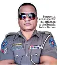  ??  ?? Suspect , a sub-inspector (SI) attached to the Buttala Police Station carrying out further investigat­ions.