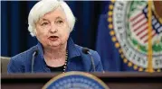  ?? [AP FILE PHOTO] ?? Federal Reserve Chair Janet Yellen speaks during a news conference in Washington.