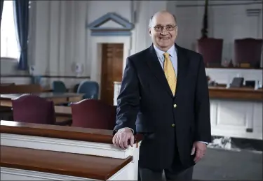  ?? BEN HASTY — READING EAGLE ?? Berks County Judge James Bucci, shown in a county courtroom, has retired but will continue hearing cases as a senior judge.