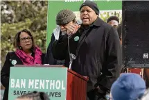  ?? Courtesy of African American Tobacco Control Leadership Council ?? Eric Batch, vice president of field advocacy for the Western Region, American Heart Associatio­n, at a “Menthol Funeral” Thursday in Washington, D.C.