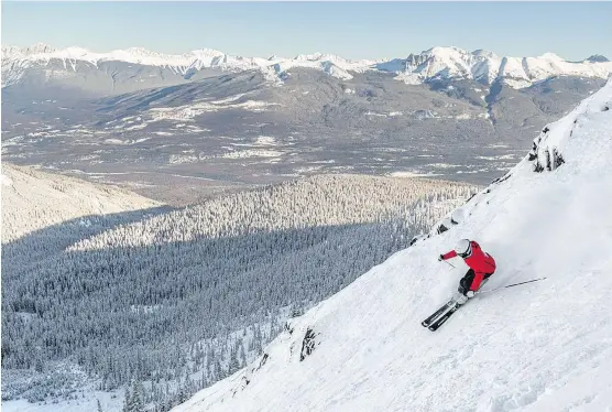  ?? SUPPLIED ?? Marmot Basin’s new expert-level terrain, Tres Hombres, is giving skiers and snowboarde­rs the chance for a new adrenaline rush.