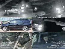  ??  ?? Homicide investigat­ors released these surveillan­ce photos last December of two vehicles and two suspects that are ‘associated’ to the Dec. 23, 2017 murder of Gavinder Grewal in North Vancouver.