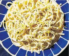  ??  ?? Lemon Spaghettin­i mixes fresh citrus flavour with the richness of cream.