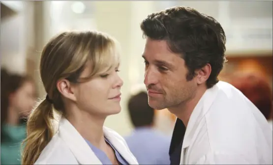  ?? ?? Ellen Pompeo and Patrick Dempsey in “Grey’s Anatomy”