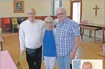  ?? 25_c23stkiera­ns04 ?? Part of the St Kieran’s hall refurbishm­ent team are, from the left, Archie Wilson, Jen McGrory and Tommy McGrory.