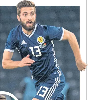  ??  ?? Aberdeen captain Graeme Shinnie, in Scotland action last Sunday, will return to Hampden with the Dons next weekend