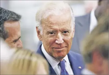  ?? Katie Falkenberg
Los Angeles Times ?? VICE PRESIDENT Joe Biden visited a manufactur­ing firm in North Hollywood on Wednesday. He is pushing for an increase in the national minimum wage. L.A. will raise the minimum wage to $15 an hour by 2020.