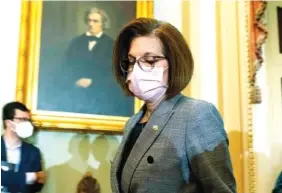  ?? AP FILE PHOTO/ANDREW HARNIK ?? Sen. Catherine Cortez Masto, D-Nev., leaves a Democratic strategy meeting at the Capitol in Washington. Vulnerable Democrats from Nevada to New Hampshire are promising to make abortion a centerpiec­e of their strategy heading into the midterm elections.