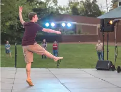  ??  ?? Joshua Dias, 14, portrays a young Colin Wolfe in the ballet.