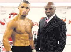  ??  ?? Boxing clever: Chris Eubank Jr with his father and (right) friend Rita Ora