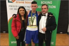  ??  ?? Eve Carr, Sean Purcell and Paul O’Toole from Enniskerry Boxing Club.