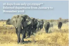  ??  ?? 16 days from only £2,099pp** Selected departures from January to November 2018