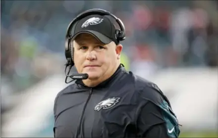  ?? JULIO CORTEZ - THE ASSOCIATED PRESS ?? Philadelph­ia Eagles head coach Chip Kelly claims there is no in-house fighting with his team.