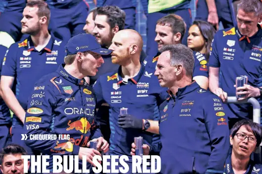  ?? GETTY IMAGES ?? Trouble in paradise?: The Christian Horner (R) episode has fuelled rumours that Max Verstappen (L) could leave Red Bull and join Mercedes after Hamilton’s departure in 2025.