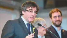  ?? EMMANEUL DUNAND AGENCE FRANCE-PRESSE ?? Carles Puigdemont a précisé qu’il n’excluait pas de rentrer dans son pays après les élections régionales du 21 décembre.