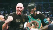  ??  ?? Deontay Wilder (left) and Tyson Fury.