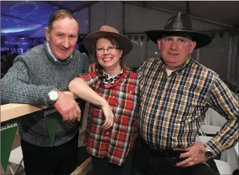  ?? Maurice Harmon , Francis and Pat Harmon from Listowel pictured at the barn dance in the town. Photo ??