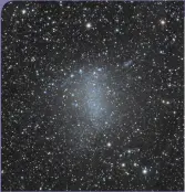  ?? DAN CROWSON ?? A barred irregular galaxy, NGC 6822 (Caldwell 57, IC 4895) is located approximat­ely 1.6 million light-years away in Sagittariu­s. Part of the Local Group, the galaxy resembles the Small and Large Magellanic Clouds, which are satellite galaxies of the Milky Way. This view of NGC 6822 was captured October 2014 at the All-Arizona Star Party in Salome, Arizona.