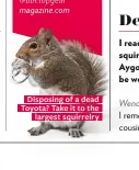  ??  ?? askuncleto­pgear @bbctopgear magazine.com
Disposing of a dead Toyota? Take it to the
largest squirrelry EMAIL USYOUR QUERIES FOR UNCLE TG...