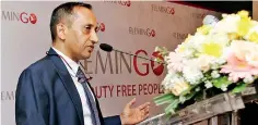  ??  ?? P.K. Thimmayya-CEO Flemingo Duty Free addressing the gathering