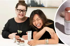  ??  ?? Above: Brandy Hoffman (left) and Patricia Santos founded Volition Beauty, a fully crowd-sourced beauty brand, in 2016.