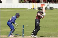  ?? AP ?? Ben Stokes is bowled by Amaru Kitchen as keeper Derek de Boorder looks on during provincial cricket team Canterbury match in Rangiora, New Zealand, on Sunday. —