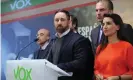  ??  ?? Santiago Abascal, the leader of the farright Vox party. Photograph: Europa Press News/Europa Press via Getty Images