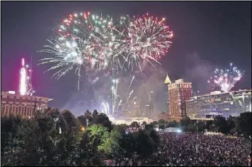  ?? CONTRIBUTE­D BY HYOSUB SHIN / HSHIN@AJC.COM ?? The last planned event for 2017 (and tentativel­y 2018) to formally be hosted in Centennial Olympic Park will be the Fourth of July fireworks.